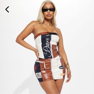 Always over the top Faux Leather Skirt Set